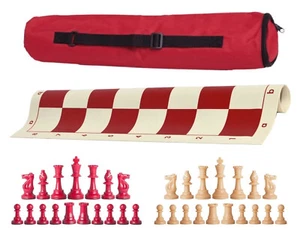 Red Archer Einzelgewicht Schachspiel - Bretttasche mit roten & natürlichen Figuren - Bild 1 von 5