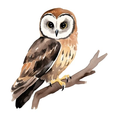 Aquarell Eule Bügelbild DTF Druck mystisches Tiermotiv für T Shirt Hoodie Tasche - Bild 1 von 4