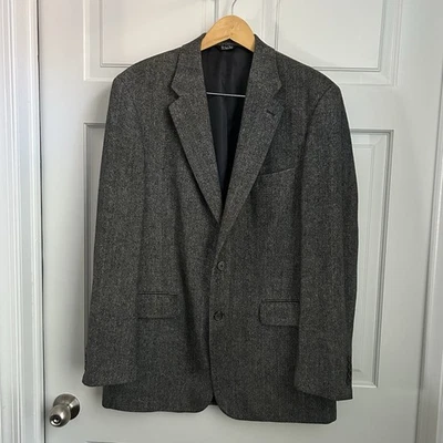 Blazer Bert Pulitzer Para Hombres 42L Gris Espiga Tweed Camel Lana Traje Abrigo Chaqueta Foto 1 de 4