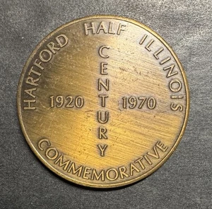 Moneda conmemorativa Hartford Illinois medio siglo medalla 1920 Lewis Clark rara - Imagen 1 de 3
