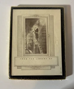 Antioch Bookplates New in Sealed Package B208 Man in Library on Ladder - Picture 1 of 2