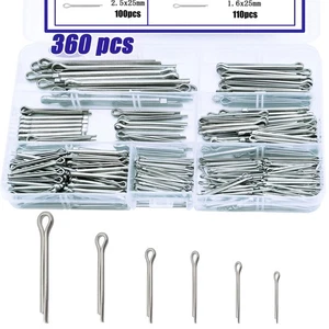 360PCS Cotter Pin Assortment Kit, 6 Sizes 304 Stainless Steel Cotter Pins Set... - Picture 1 of 6