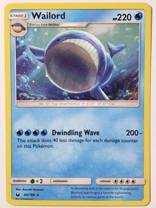 Tarjeta Pokémon COSMOS HOLO Wailord 40/168 PL - VARIANTE EXCLUSIVA Tormenta Celestial - Imagen 1 de 3