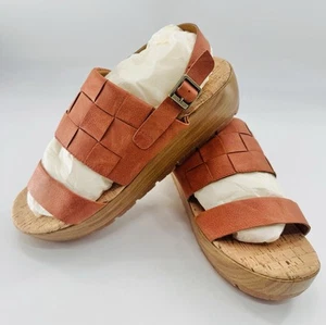 Korks Fraya Wedge Sandal Size 10M Slingback Platform Shoes NEW Orangish Rust - Picture 1 of 7