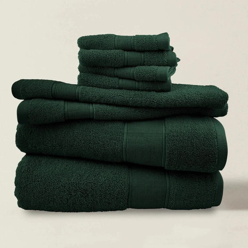 Pack de 8 Toallas de Baño de Lujo 100% Algodón - Suave, Absorbente, Calidad Hotel & Spa. Foto 1 de 4