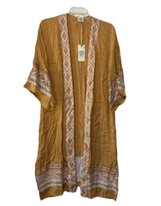 Good Hart Womens M/L Gold Multi Kimono NWT Open Duster Cover Wrap Boho Resort - Bild 1 von 16