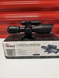 Aim Sports 2.5-10x40 Dual Illuminated Scope With Green Laser JDG251040GN - Picture 1 of 8
