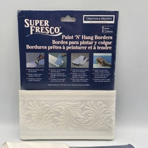 6 pkgs Graham Brown Super Fresco Paintable Wall Borders #92893 Scroll 5" - Picture 1 of 5