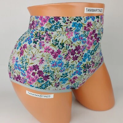 LANE BRYANT CACIQUE PLUS CALZONCILLO COMPLETO ALGODÓN 18/20 PANTY GRIS AZUL ROSA FLORES Foto 1 de 4
