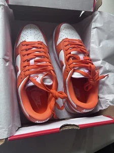 Size UK7 Nike Dunk Low White Orange Lot Shoes Trainers Sneakers - Picture 1 of 5