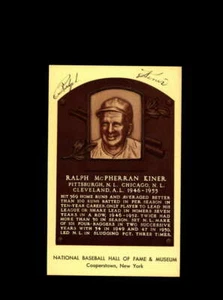 Ralph Kiner handsignierte Gold Hall Of Fame Plakette Postkarte Autogramm - Bild 1 von 2