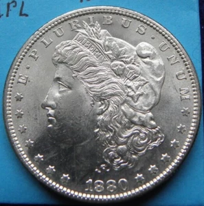 1880 S     MORGAN  DOLLAR GEM CHIOCE BR. UNCIRCULATED   .900 %  .7734 SILVER - Picture 1 of 4