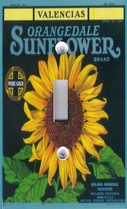 Light Switch Plate & Outlet Covers VINTAGE FRUIT CRATE ~ ORANGEDALE SUNFLOWERS - Picture 1 of 26