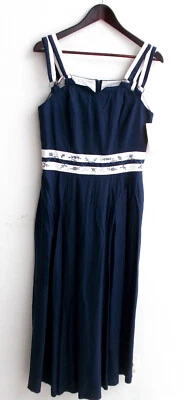 Damen Trachten Kleid ärmellos Leinen blau Gr. 36 v. M & G - Bild 1 von 2