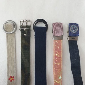Webbing Buckle Belts Job Lot 5pcs Mix Size 2-4.5cm Wide Cut & Sew Straps - Picture 1 of 9