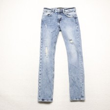 Guess Men's Size 29x31 Blue Skinny Distressed Medium Wash Stretch Denim Jeans