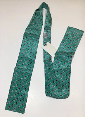 Vintage Royal Silk Bowtie Made In Japan NWT Green Floral - Изображение 1 из 4