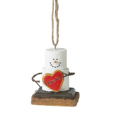 Smores Holding Red Heart I Love You Christmas Holiday Ornament
