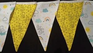 Winnie The Pooh fabric bunting. Handmade. Nursery, bedroom, Gift. Yellow. - Picture 1 of 13