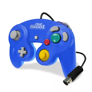 Old Skool Dual Analog Controller for Nintendo Game Cube & Wii - Mega Blue - Picture 1 of 4