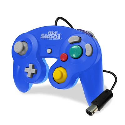 Old Skool Dual Analog Controller for Nintendo Game Cube & Wii - Mega Blue - Image 1 of 4