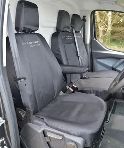 Ford Transit Custom - Black Tailored Heavy Duty Van Seat Covers For 2013 – 2023 - Picture 1 of 5