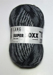 100g ball LANG SUPER SOXX COLOR sock knitting yarn #901 0194 SILVER GREY BLACK - Picture 1 of 1