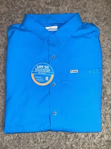 NUEVA Camisa de campamento para hombre Blue Columbia Bluefin Winds manga corta talla XLarge UPF 50 - Imagen 1 de 10
