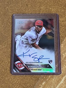 Keyvius Sampson 2016 Topps Chrome Reds P RC Rookie Refractor Autograph #/499