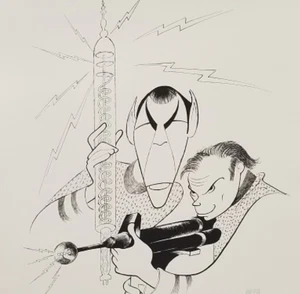 Hirschfeld Kirk & Spock Signed by William Shatner & Leonard Nimoy STAR TREK - Picture 1 of 2
