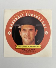 1988 Fantastic Sam's Baseball Superstars Disc - Without Tab #12 Will Clark