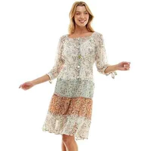 Figueroa & Flower Floral Knee-Length Midi Dress L60222 Womens Size M - Picture 1 of 3