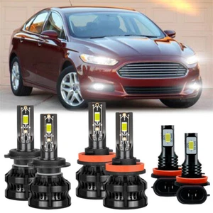 For Ford Fusion 2006-2016 2017 2018 - 6x LED Headlight + Fog Light Bulbs Combo - Picture 1 of 16
