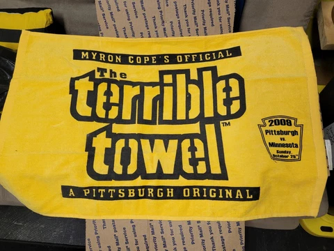 Rare Pittsburgh Steelers Terrible game Towel vs Minnesota Vikings OCt 25,2009 Cover