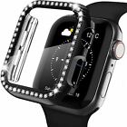Bling Crystal Case Glass Screen Protector Cover For Apple Watch Series 9 8 7