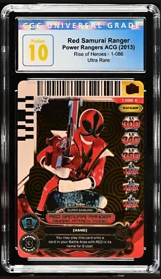 Power Rangers ACG. RISE OF HEROES. Red Samurai Ranger. ULTRA RARE CGC 10 1-086 - Image 1 of 2