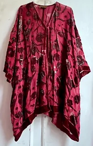 Stunning *HAMPSTEAD BAZAAR* Floral Silk Devoré Velvet Kimono Jacket Coat Plus - Picture 1 of 9