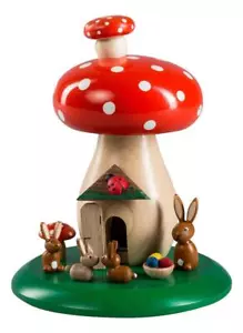 Smoker Mushroom with Rabbits 13cm NEW Smoker Figure - Picture 1 of 1
