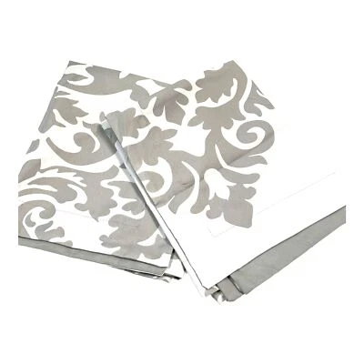 King Pillow Sham 20" x 36" White Grey Filigree Swirl BHG - Image 1 of 2