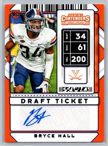 Bryce Hall 2020 Panini Contenders Draft Picks Blue Foil Rookie Auto #174 - Picture 1 of 2