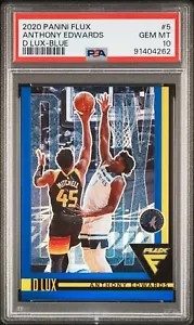Anthony Edwards 2020 Flux D Lux Blue #5 Twolves Rookie RC LOW POP - /99 - PSA 10 - Picture 1 of 2
