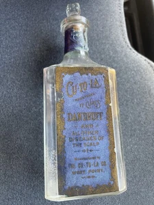 Late 1800s West Point Mississippi CU - TO - LA Dandruff & Scalp Cure Bottle - Picture 1 of 9