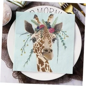 Paper Napkin Cute Animal Dinner Napkins Spring Summer Fall Tea Party Holiday - Picture 1 of 7