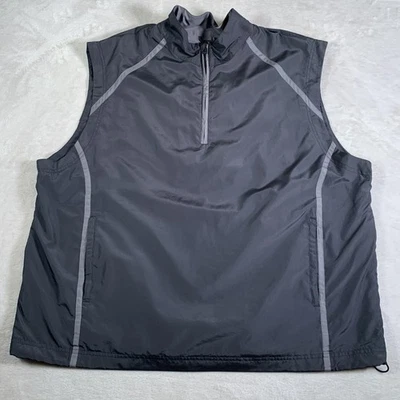 PING Vest Mens 2XL Gray Half Zip Windbreaker Golf Sleeveless Reflective Pullover - Image 1 of 4