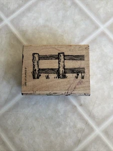 Stampin-Up Zaun Gummistempel 1990 Vintage Holzschiene primitiv 2,25 x 1,5 - Bild 1 von 4