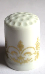 Vintage Bernardaud White & Gold Limoges Porcelain Sewing Thimble France - Picture 1 of 7