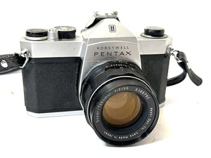 Honeywell Pentax SP 500 Film Camera w/ 55mm F2 Lens Works But Battery Damage - Picture 1 of 6