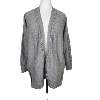 WYNNE LAYERS Marla 灰色开衫针织衫 XL 16 18 中性厚重安静豪华 — 第 1/4 张图片