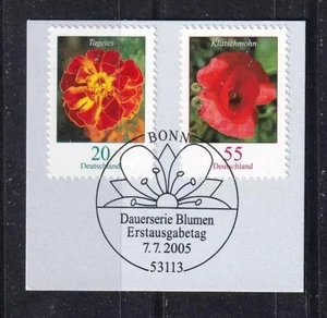 Germany Year 2005 Flowers Student Flower Poppy Mi 2471 + 2472 EATS BONN - Picture 1 of 1