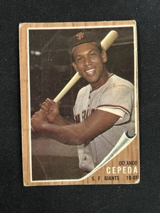 1962 Topps #40 Orlando Cepeda bajo grado pliegue Gigantes de San Francisco Salón de la fama *324 - Imagen 1 de 2
